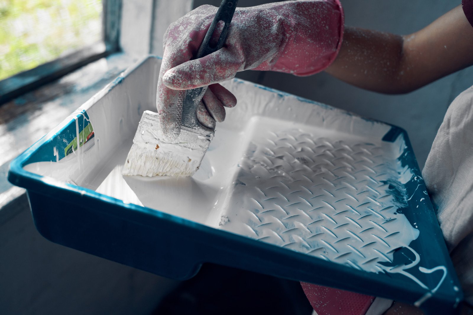 paint brush tools for paint home renovation interior. High quality photo